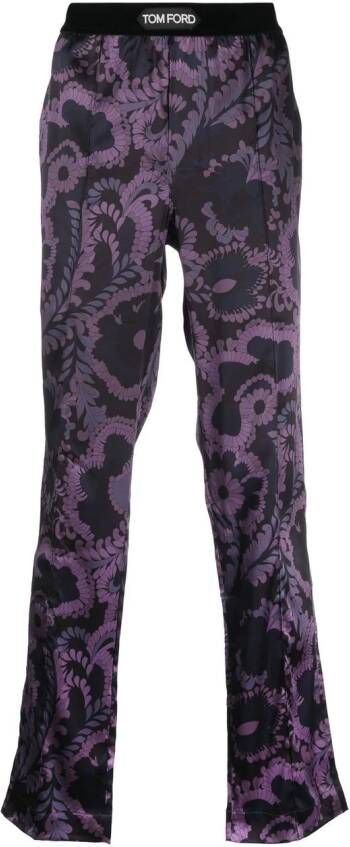 TOM FORD Broek met bloemenprint Paars