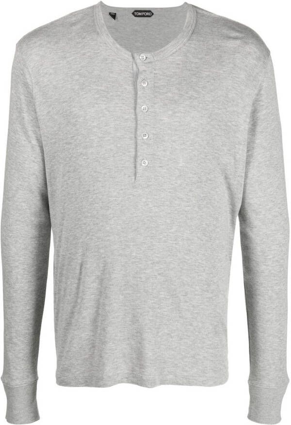 TOM FORD Button-up T-shirt Grijs