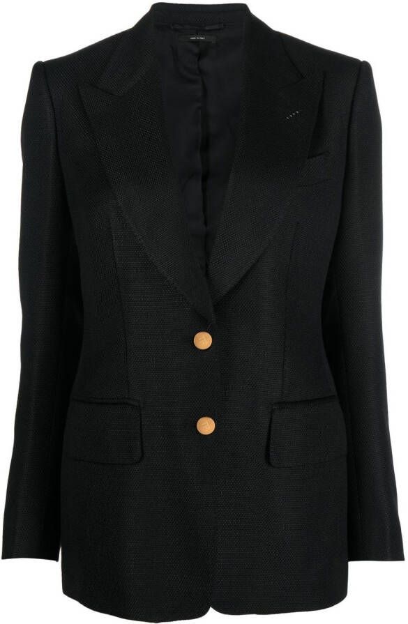TOM FORD Colbert met enkele rij knopen Zwart