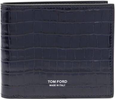 TOM FORD Portemonnee met krokodillen-reliëf Blauw