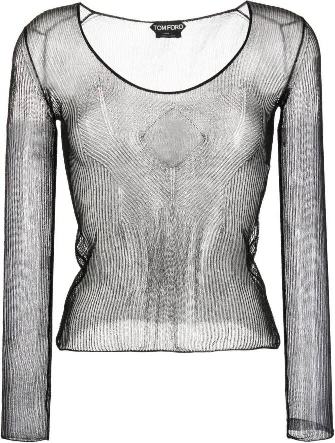TOM FORD Doorzichtige top Zwart