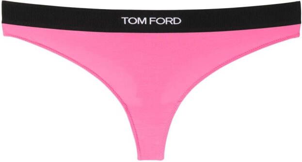 TOM FORD String met geborduurd logo Roze
