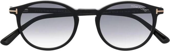 TOM FORD Eyewear Andrea zonnebril met rond montuur Zwart