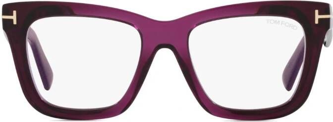 TOM FORD Eyewear Blue Block bril met doorzichtig montuur Paars