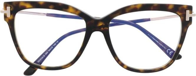 TOM FORD Eyewear Bril met vierkant montuur Bruin