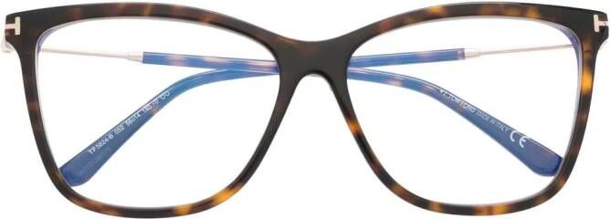 TOM FORD Eyewear Bril met vierkant montuur Bruin