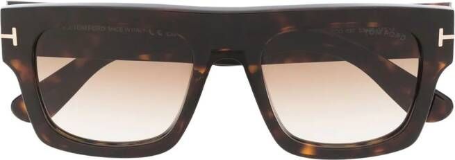TOM FORD Eyewear Fausto zonnebril met oversized montuur Bruin