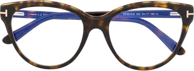 TOM FORD Eyewear FT5618B bril met rond montuur Bruin