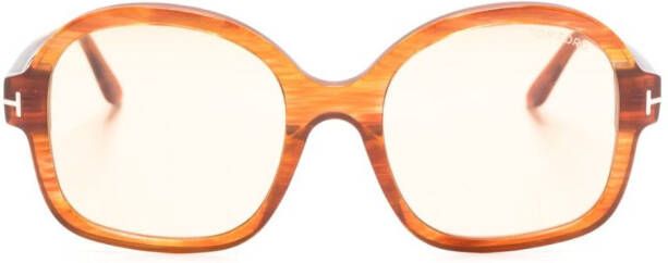 TOM FORD Eyewear Hanley zonnebril met vierkant montuur Bruin