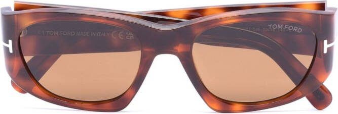 TOM FORD Eyewear Zonnebril met luipaardprint Bruin