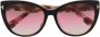 TOM FORD Eyewear Nora zonnebril met cat-eye montuur Zwart - Thumbnail 1