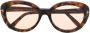 TOM FORD Eyewear Zonnebril met rond montuur Bruin - Thumbnail 1