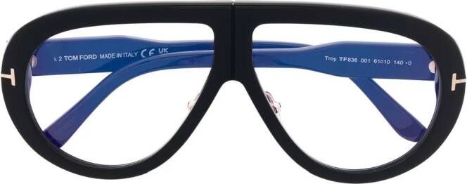 TOM FORD Eyewear Troy zonnebril met piloten montuur Zwart