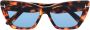TOM FORD Eyewear Whyatt zonnebril met vlinder montuur Bruin - Thumbnail 1