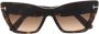 TOM FORD Eyewear Whyatt zonnebril met vlinder montuur Bruin - Thumbnail 1