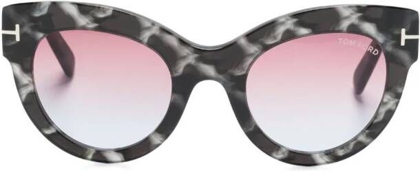 TOM FORD Eyewear Zonnebril met cat-eye montuur Zwart
