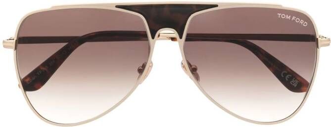 TOM FORD Eyewear Zonnebril met piloten montuur Goud