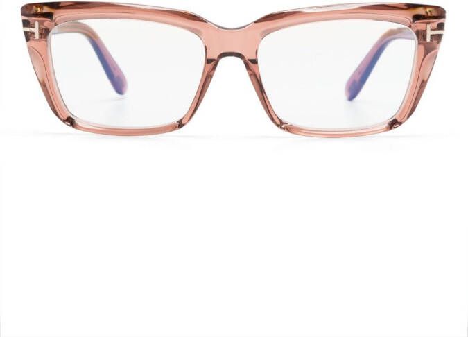 TOM FORD Eyewear Zonnebril met rechthoekig montuur Roze