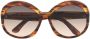 TOM FORD Eyewear Zonnebril met rond montuur Bruin - Thumbnail 1