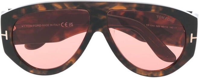 TOM FORD Eyewear Zonnebril met rond montuur Bruin
