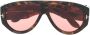 TOM FORD Eyewear Zonnebril met rond montuur Bruin - Thumbnail 1