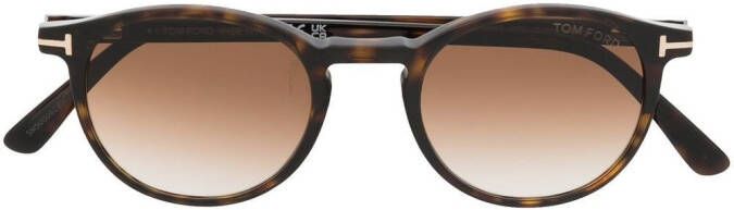 TOM FORD Eyewear Zonnebril met rond montuur Bruin