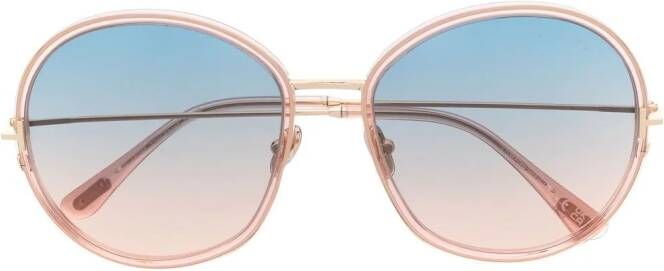 TOM FORD Eyewear Zonnebril met rond montuur Roze
