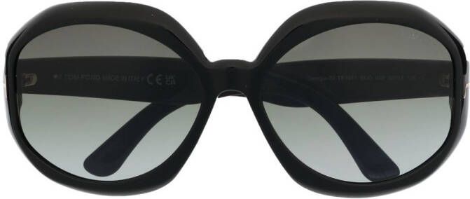 TOM FORD Eyewear Zonnebril met rond montuur Zwart