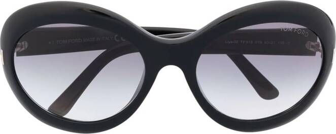 TOM FORD Eyewear Zonnebril met rond montuur Zwart