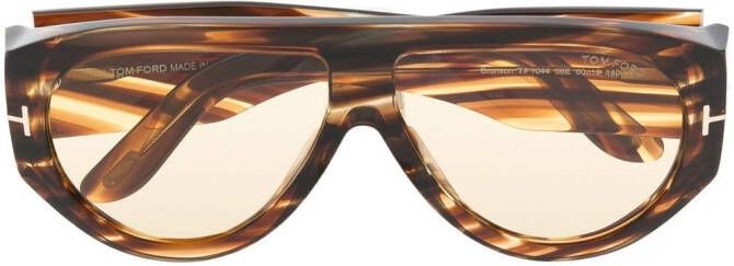 TOM FORD Eyewear Zonnebril met schildpadschild design Bruin