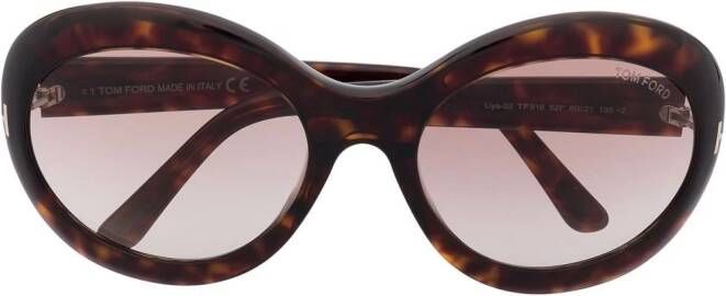 TOM FORD Eyewear Zonnebril met schildpadschild design Bruin