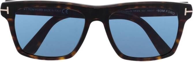 TOM FORD Eyewear Zonnebril met schildpadschild design Bruin