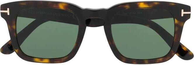 TOM FORD Eyewear Zonnebril met schildpadschild design Bruin