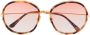 TOM FORD Eyewear Zonnebril met schildpadschild design Bruin - Thumbnail 1