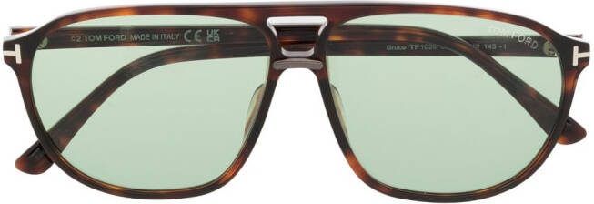 TOM FORD Eyewear Zonnebril met vierkant montuur Bruin