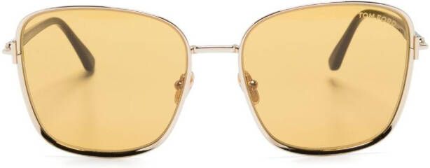 TOM FORD Eyewear Zonnebril met vierkant montuur Goud