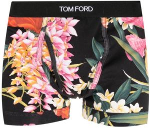 TOM FORD floral-print brief boxers Zwart