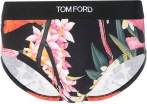 TOM FORD Slip met bloemenprint Zwart