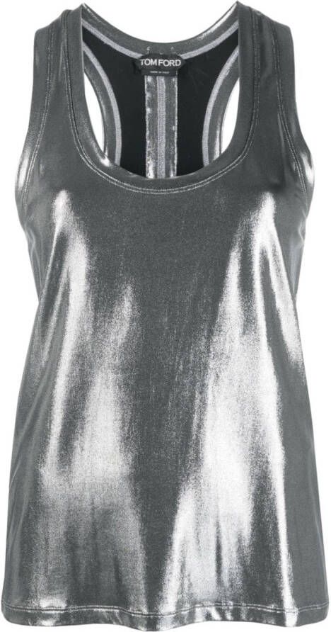 TOM FORD Geribbelde tanktop Zilver