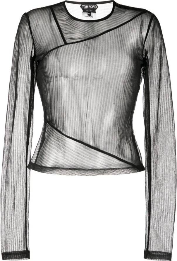 TOM FORD Geribbelde top Zwart