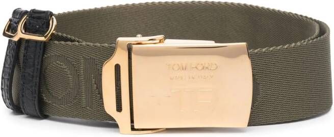 TOM FORD Gespriem met logo-reliëf Grijs