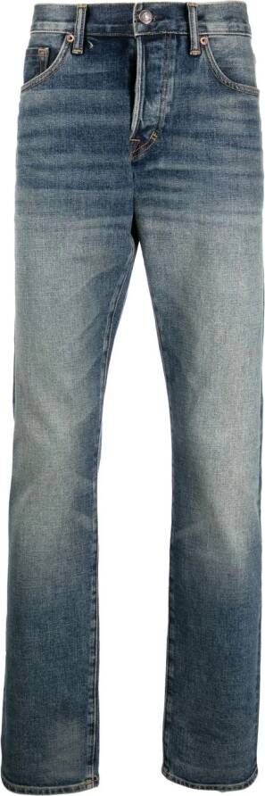 TOM FORD Jeans met stonewashed-effect Blauw