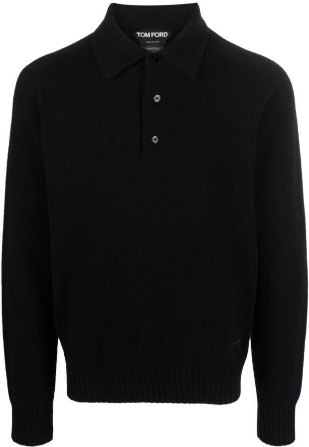 TOM FORD Gebreid poloshirt Zwart