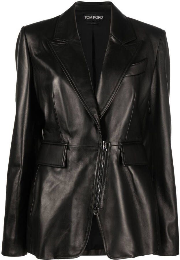 TOM FORD Blazer met enkele rij knopen Zwart