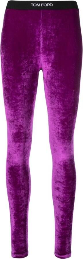 TOM FORD Legging met fluwelen-effect Paars