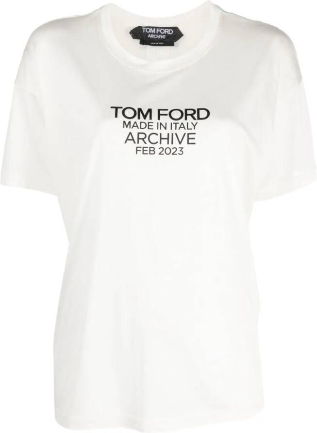 TOM FORD T-shirt met logoprint Wit