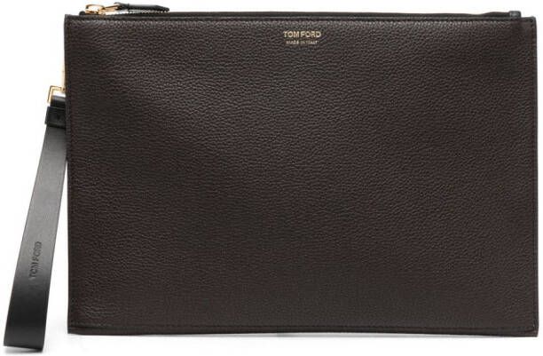 TOM FORD Clutch met logo Bruin