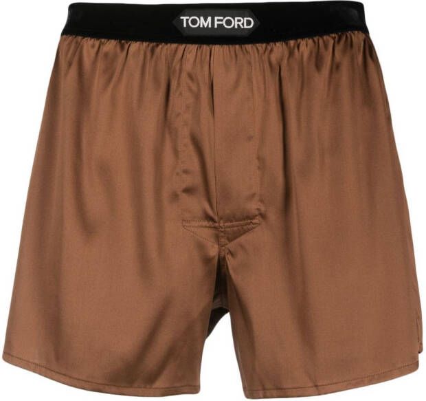 TOM FORD Boxershorts met logoband Bruin