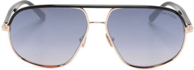 TOM FORD Eyewear Maxwell zonnebril met piloten montuur Zwart