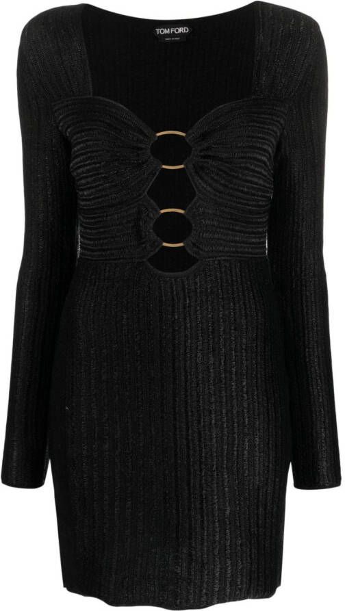 TOM FORD Metallic mini-jurk Zwart